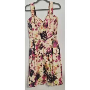 Peruvian Connection Dress Womens 6 Sleeveless Floral Midi Dress Boho Fun Dress